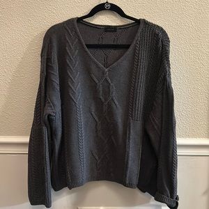 Apart by Lowrys Dark Grey V-Neck Sweater